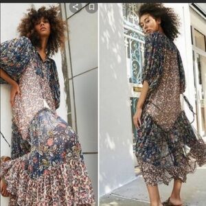 NWT Free People Estelle XS Dress Navy print